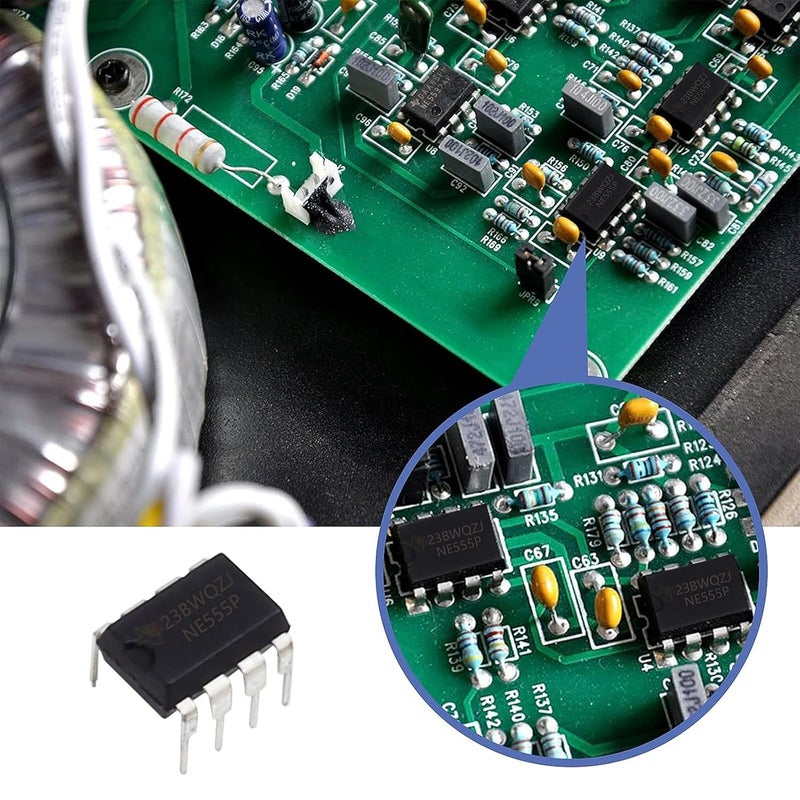 DORHEA 50Pcs NE555 Timer IC NE555P 8-Pin with Machined Contact Pins NE555P IC Chip Single Precision Timer - Image 3